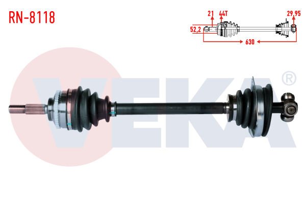 AKS SOL RENAULT CLİO II 1.5 DCİ ABSLİ 44 DIŞ YAYLI TIP UZUNLUK 630 mm 1998-2005