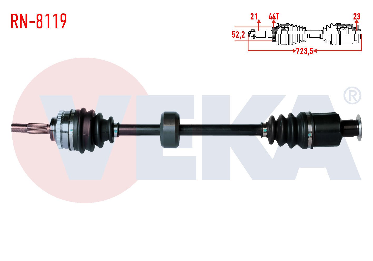 AKS SAĞ RENAULT CLİO II 1.5 DCİ ABSLİ 44 DIŞ YAYLI TIP 723,5mm 1998-2005