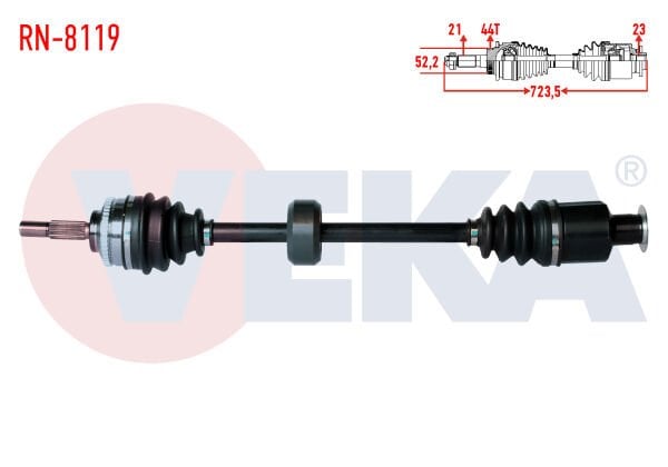 AKS SAĞ RENAULT CLİO II 1.5 DCİ ABSLİ 44 DIŞ YAYLI TIP 723,5mm 1998-2005
