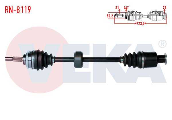 AKS SAĞ RENAULT CLİO II 1.5 DCİ ABSLİ 44 DIŞ YAYLI TIP 723,5mm 1998-2005