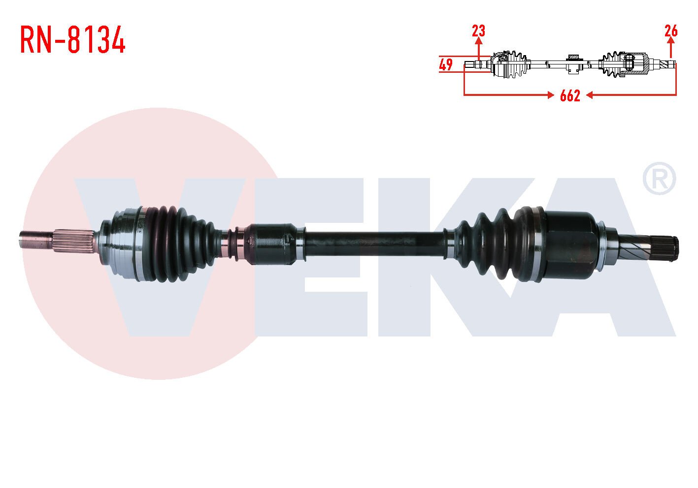 AKS SOL RENAULT CLİO IV 1.5 DCİ UZUNLUK 662mm 2012-