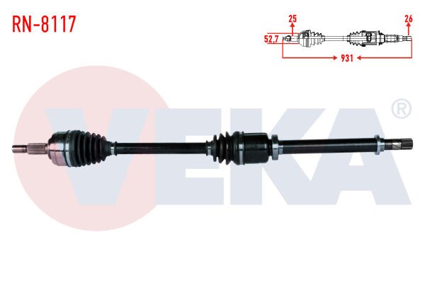 AKS SAĞ RENAULT FLUANCE (L30) 1.5 DCİ 6 VİTES UZUNLUK 931mm 2009-