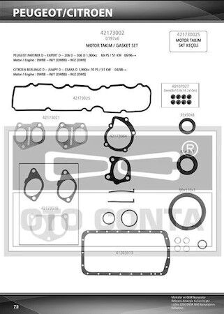 TAKIM CONTA SKT KEÇELİ 1.9 PEUGEOT PARTNER