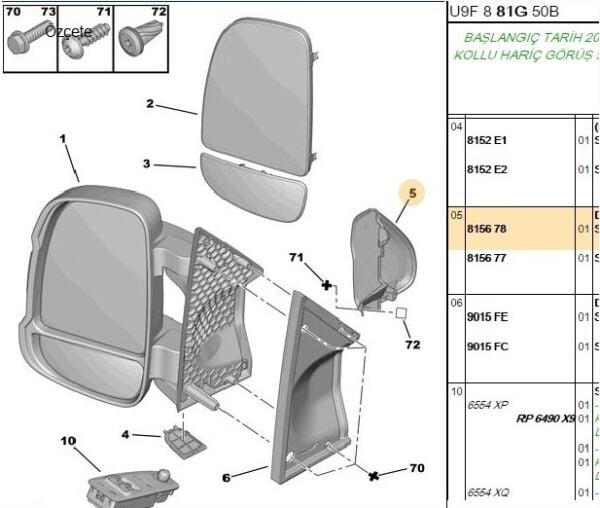 SOL DİREK KAPAĞI PEUGEOT BOXER 4