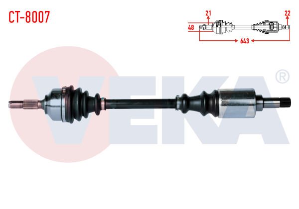 AKS SOL CİTROEN C2 (JM) 1.4 HDİ MA68 SANZIMAN UZUNLUK 643mm 2003-2009