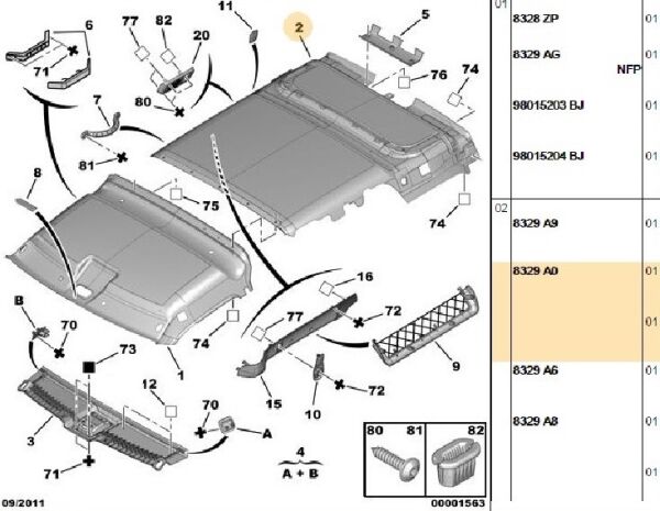 ARKA TAVAN KAPLAMASI MONOBLOK PEUGEOT PARTNER
