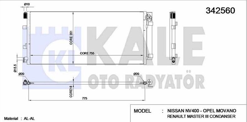 KLİMA RADYATÖRÜ RENAULT MASTER 3