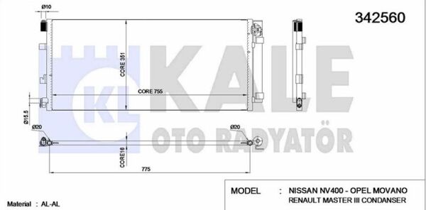 KLİMA RADYATÖRÜ RENAULT MASTER 3
