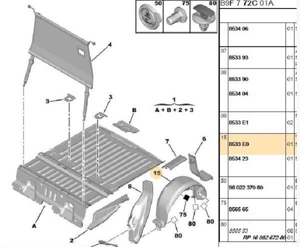 ARKA SOL ÇAMURLUK DAVLUMBAZI PEUGEOT PARTNER TEPE