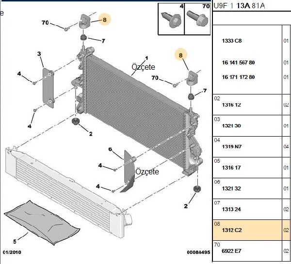 RADYATÖR ÜST BAĞLANTI PLASTİĞİ PEUGEOT BOXER 3