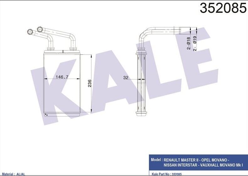 KALORİFER RADYATÖRÜ G9U RENAULT MASTER 2