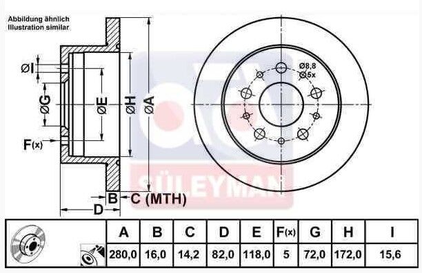 ARKA FREN DİSKİ 15'' PEUGEOT BOXER 3