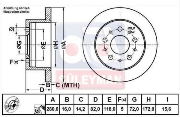 ARKA FREN DİSKİ 15'' PEUGEOT BOXER 3