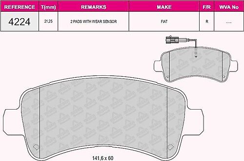 ARKA FREN BALATA EURO 5 PEUGEOT BOXER 3