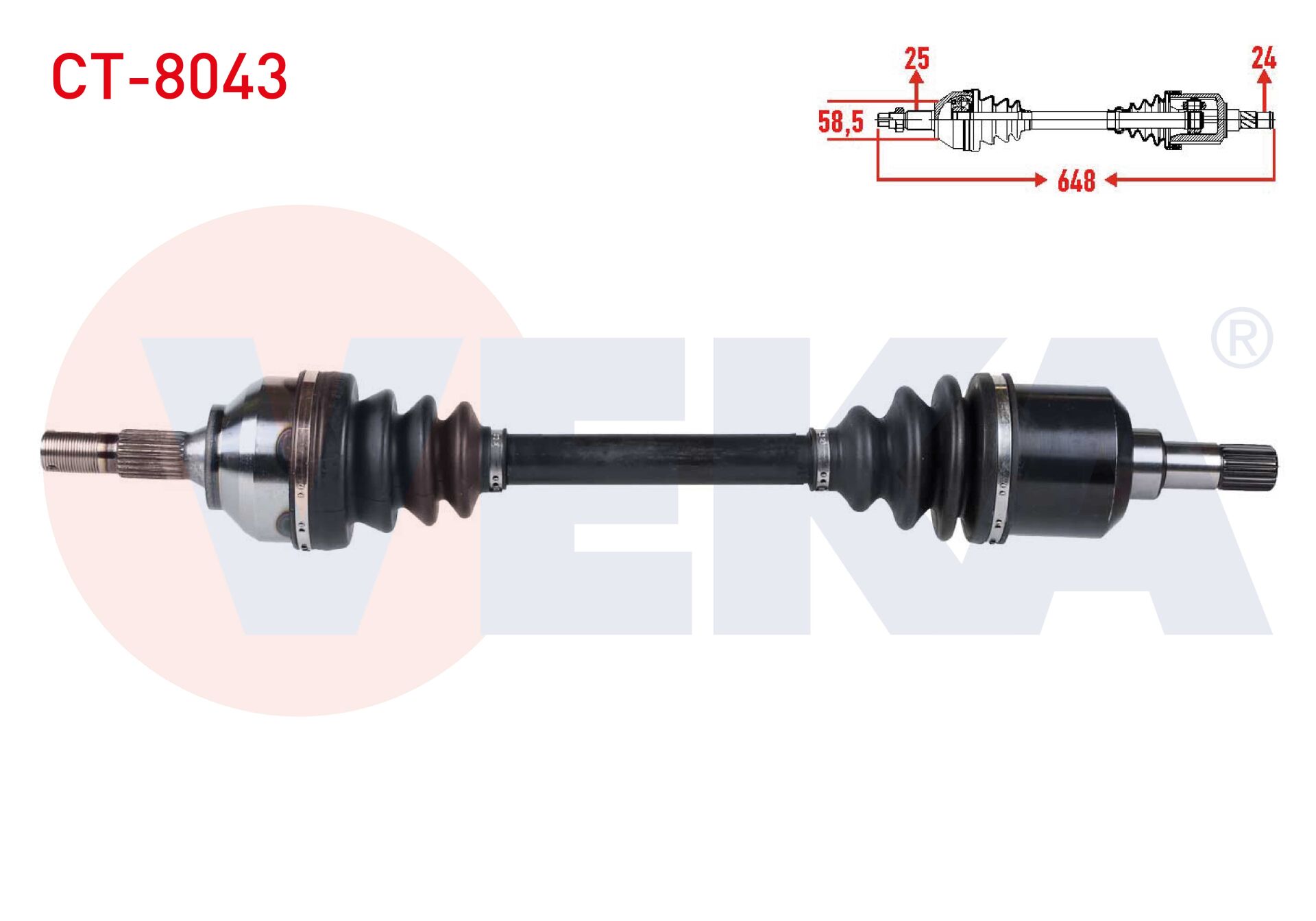 AKS SOL CİTROEN C5 II (RC) 1.6 HDİ M-T UZUNLUK 648mm 2004-2008
