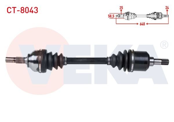 AKS SOL CİTROEN C5 II (RC) 1.6 HDİ M-T UZUNLUK 648mm 2004-2008