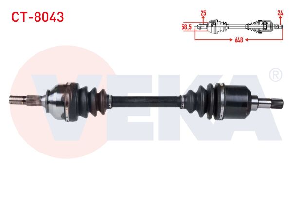 AKS SOL CİTROEN C5 II (RC) 1.6 HDİ M-T UZUNLUK 648mm 2004-2008