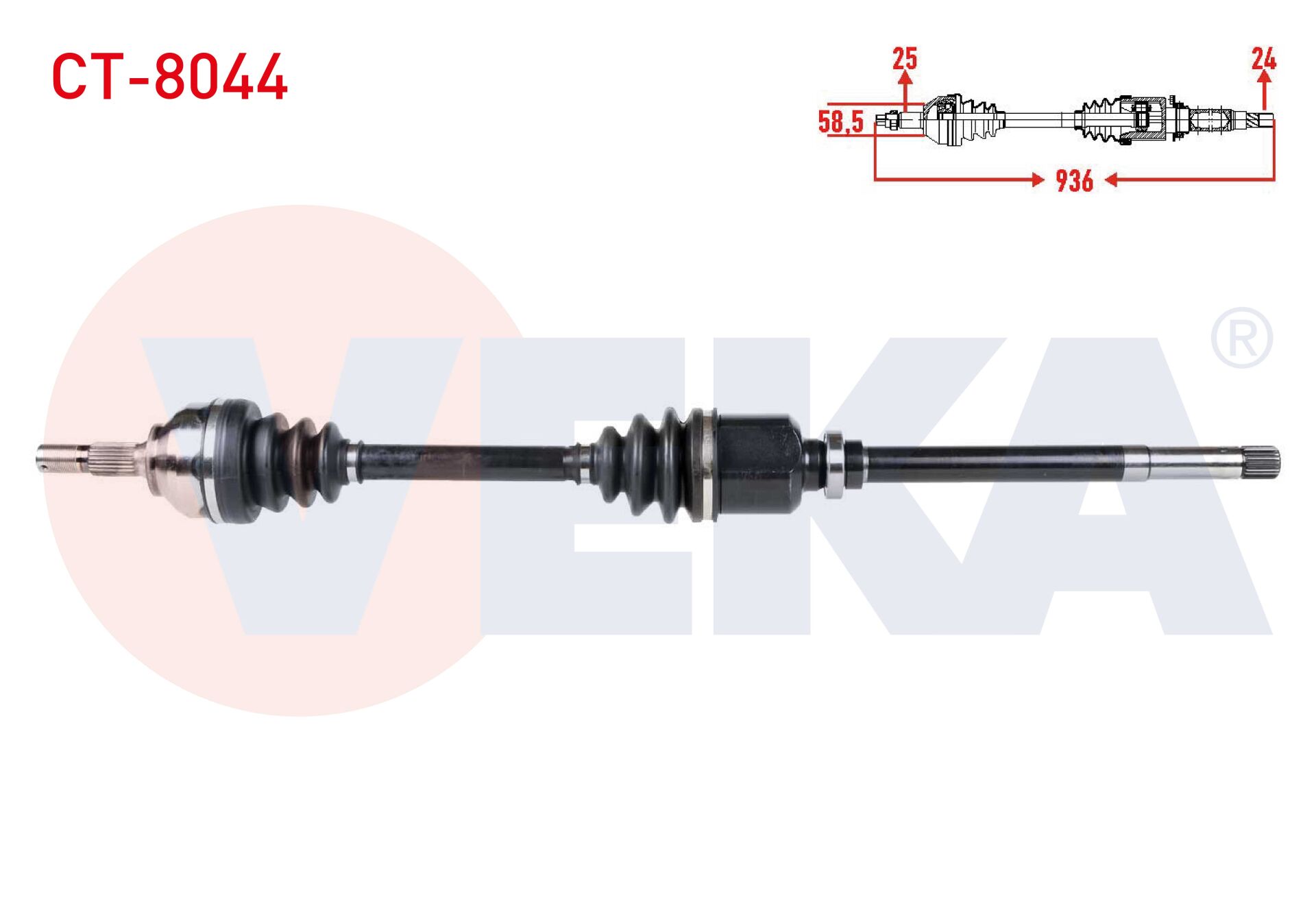 AKS SAĞ CİTROEN C5 II (RC) 1.6 HDİ M-T UZUNLUK 936mm 2004-2008