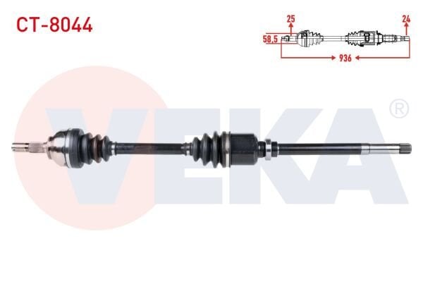 AKS SAĞ CİTROEN C5 II (RC) 1.6 HDİ M-T UZUNLUK 936mm 2004-2008