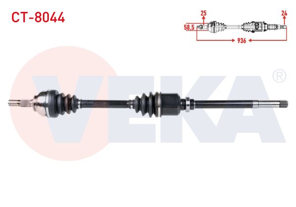 AKS SAĞ CİTROEN C5 II (RC) 1.6 HDİ M-T UZUNLUK 936mm 2004-2008