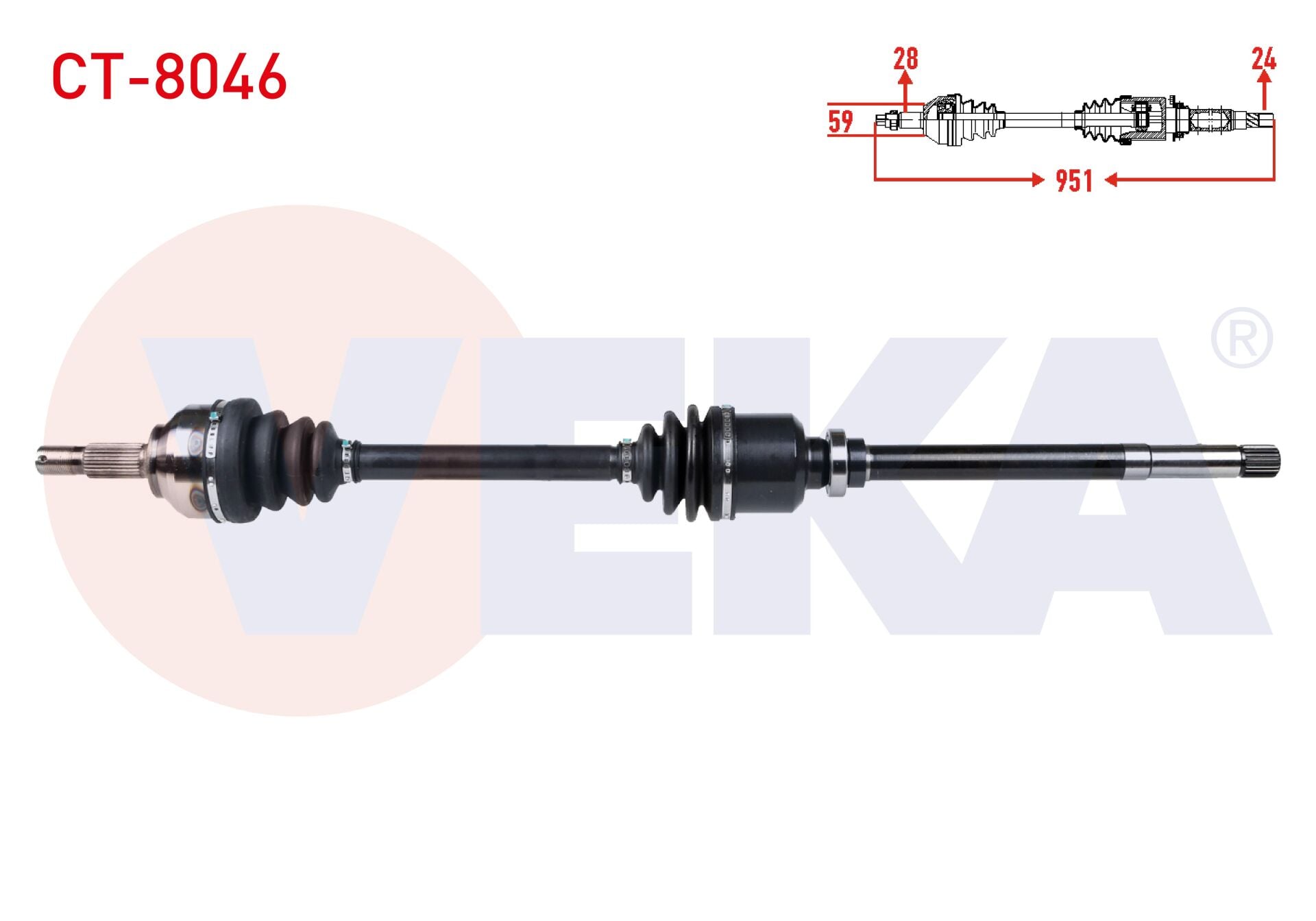 AKS SAĞ CİTROEN C5 III (RD) 1.6 HDİ M-T UZUNLUK 951MM 2008-2015