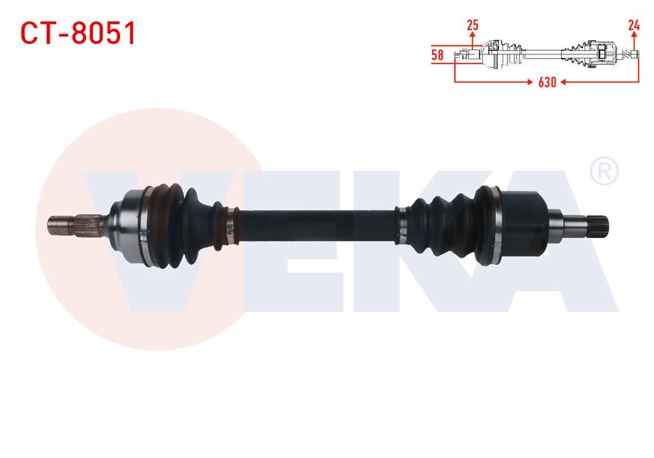 AKS SOL CİTROEN BERLİNGO 1.6 HDİ M-T UZUNLUK 630 mm 2008-
