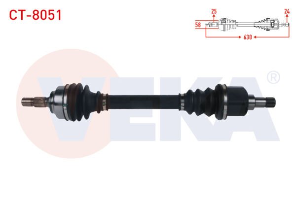 AKS SOL CİTROEN BERLİNGO 1.6 HDİ M-T UZUNLUK 630 mm 2008-