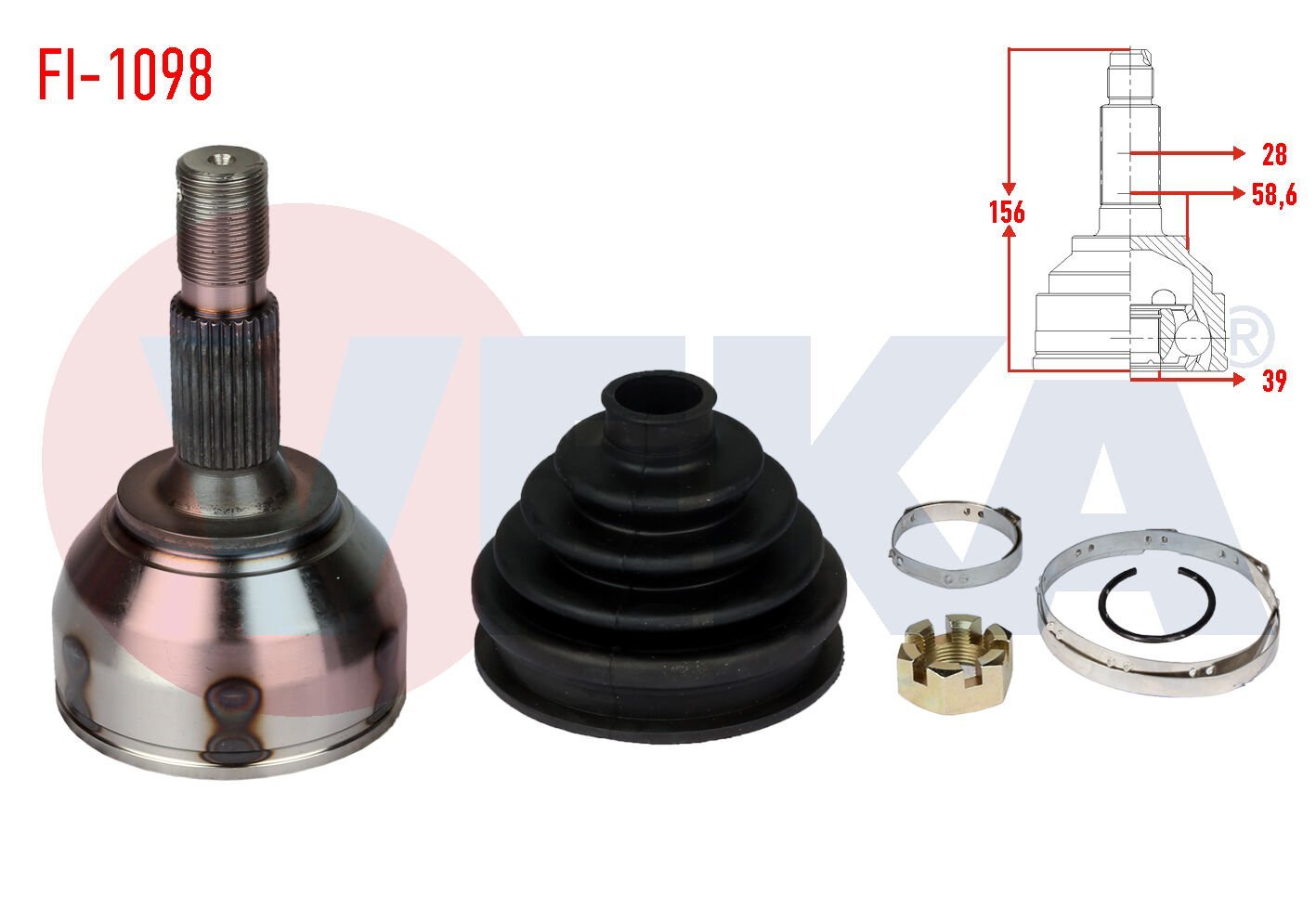 AKS KAFASI CİTROEN C5 III 1.6 THP-2.0 HDİ 2008-2015 JUMPY 2.0 HDİ 2006 156MM