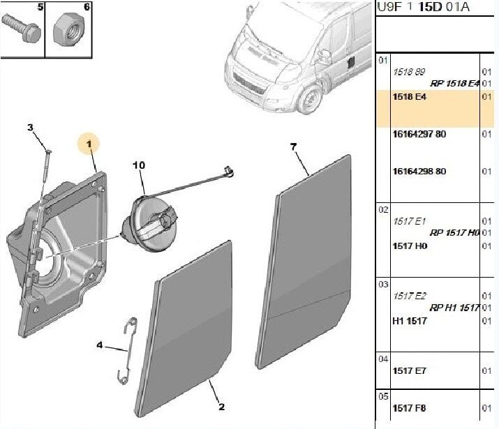 MAZOT DEPO İÇ KAPAĞI PEUGEOT BOXER 3