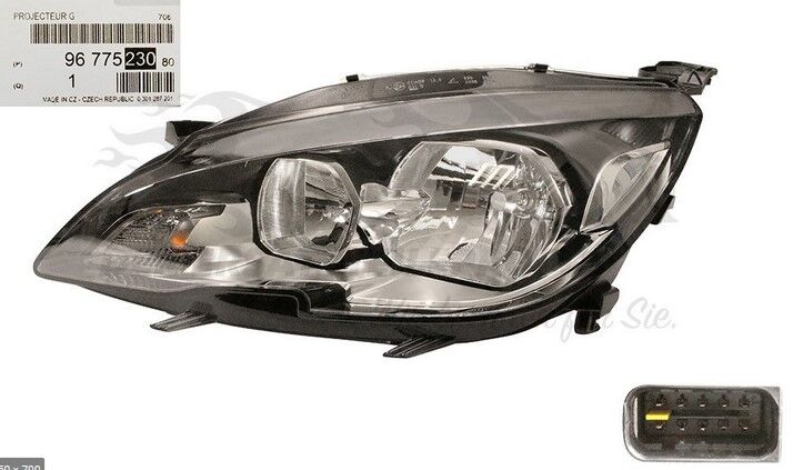 ÖN FAR SOL SİYAH PEUGEOT 308 2013-->