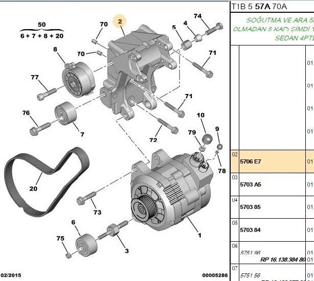 ALTERNATÖR BAĞLANTI AYAĞI PEUGEOT PARTNER