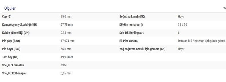 PİSTON SEGMAN 75 MM TU3A PEUGEOT 207