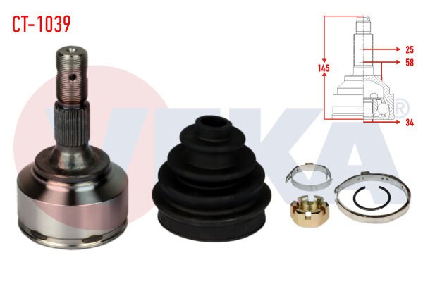 AKS KAFASI PEUGEOT 307 (3AC) 1.4 HDİ 25X34X58 UZUNLUK 145 MM 2000-2007