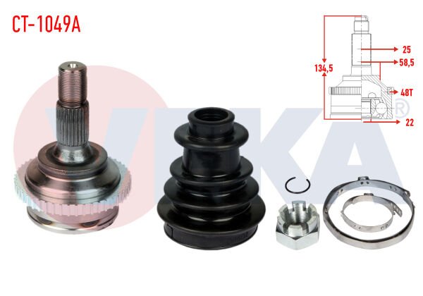 AKS KAFASI PEUGEOT 307 (3AC) 1.4 ABSLİ 48 DIŞ UZUNLUK 134,5 MM 2000-2007