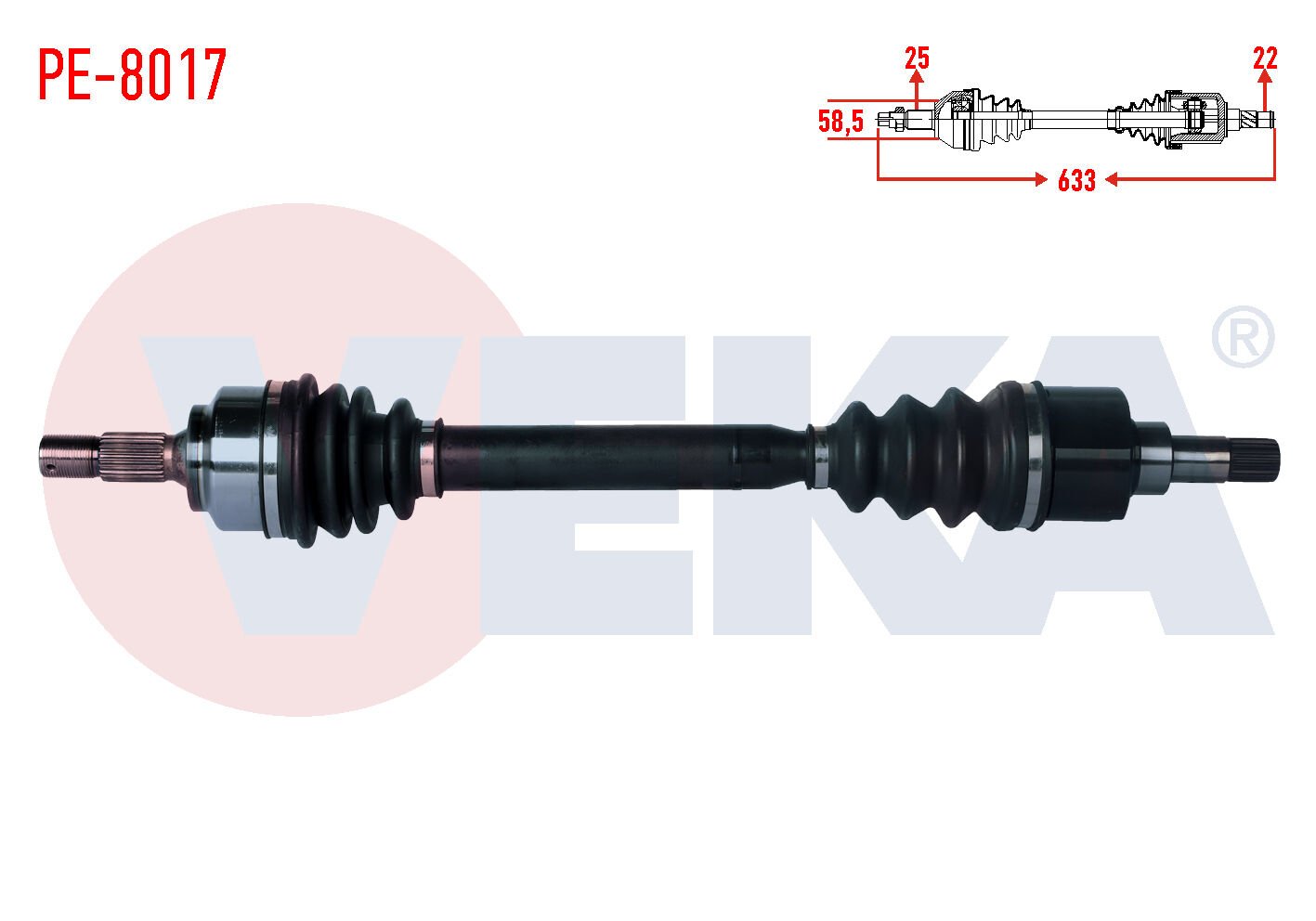 AKS SOL PEUGEOT 307 (3AC) 1.4 MA SANZUMAN UZUNLUK 633mm 2000-2007