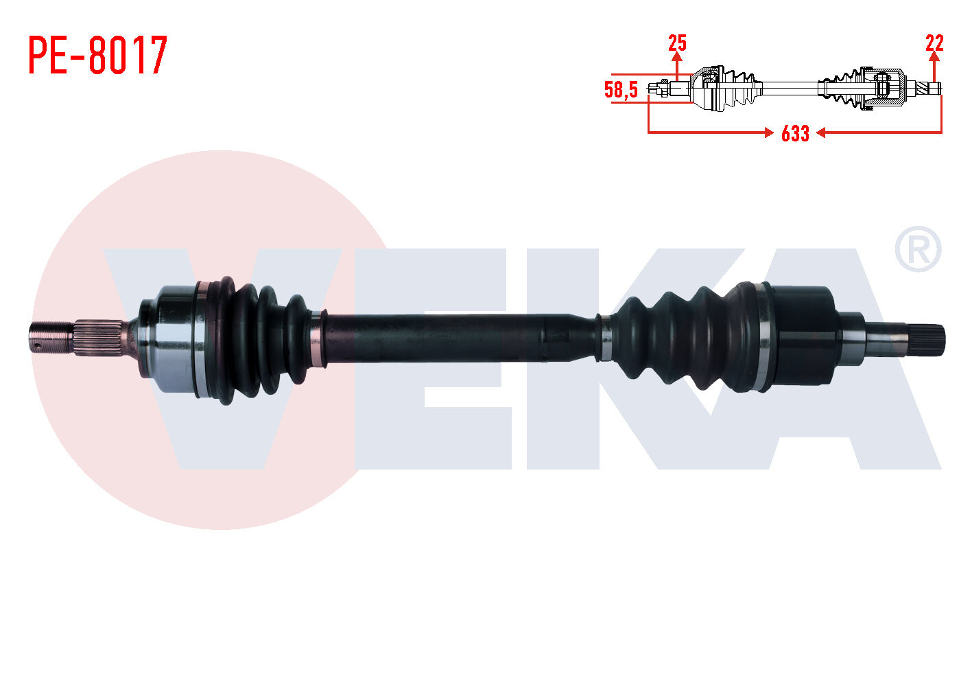 AKS SOL PEUGEOT 307 (3AC) 1.4 MA SANZUMAN UZUNLUK 633mm 2000-2007