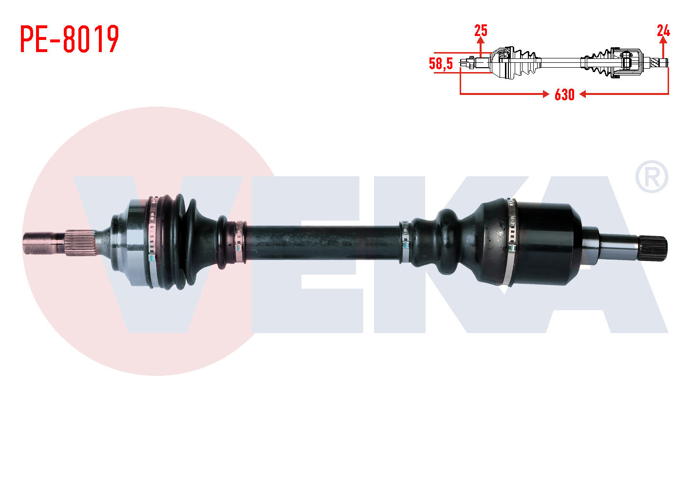 AKS SOL PEUGEOT 307 (3AC) 1.4 HDİ SANZUMAN UZUNLUK 630mm 2000-2007