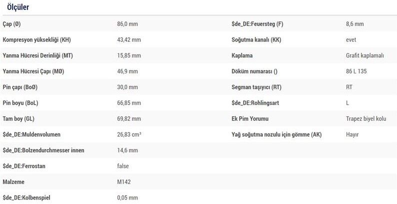 PİSTON SEGMAN PUMA 2.2 HDİ PEUGEOT BOXER 3