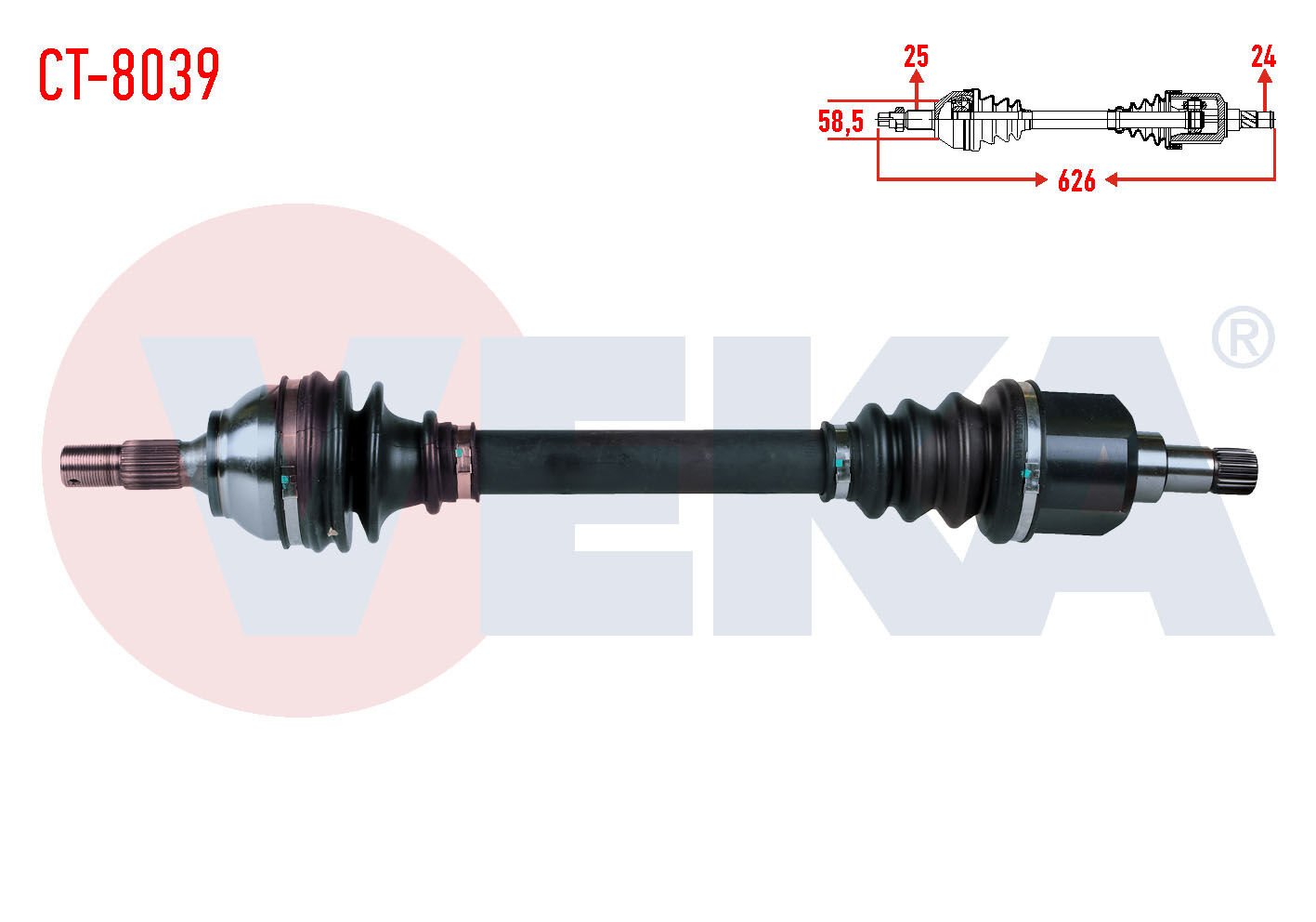 AKS SOL CİTROEN C4 (B7) 1.6 HDİ A-TM-T UZUNLUK 626mm 2009-