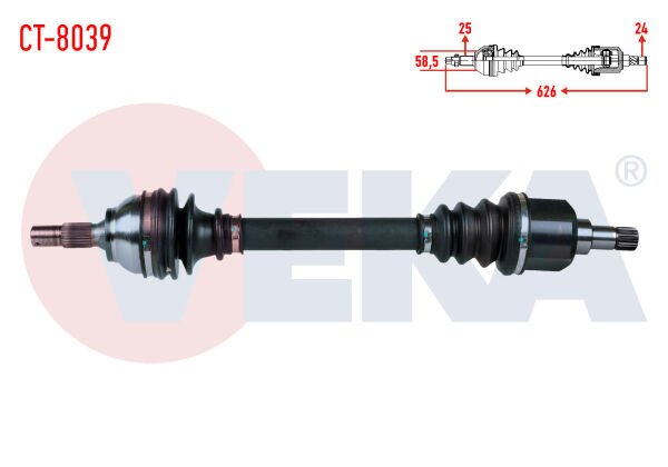 AKS SOL CİTROEN C4 (B7) 1.6 HDİ A-TM-T UZUNLUK 626mm 2009-