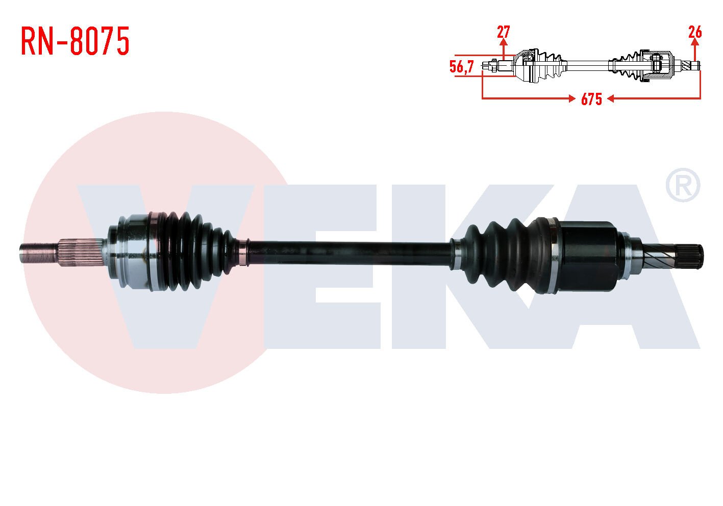 AKS SOL RENAULT KANGOO 1.5 DCİ UZUNLUK 675mm 2008-