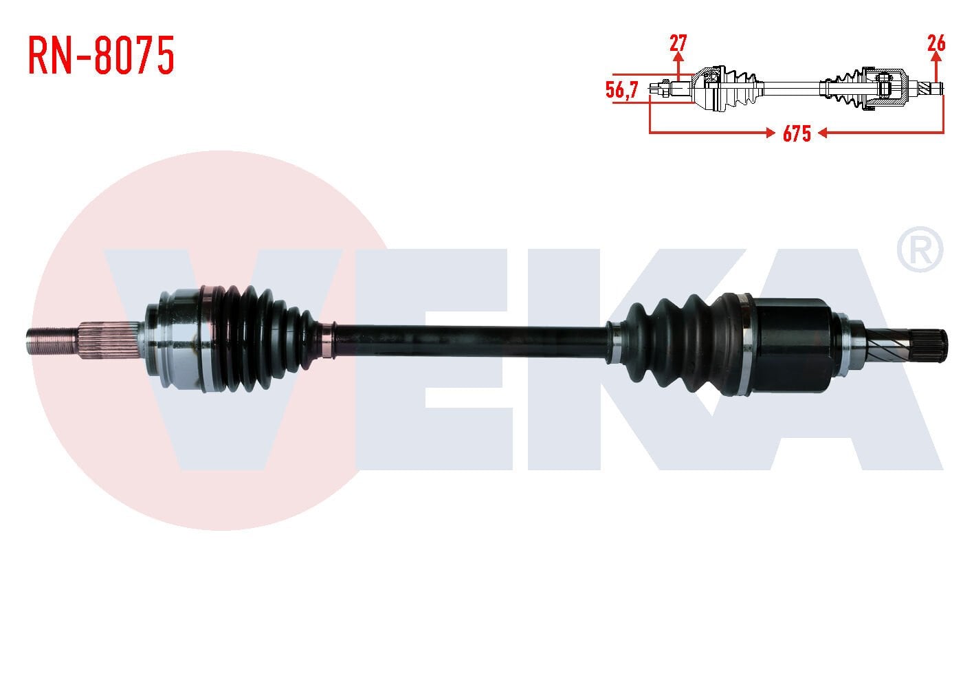 AKS SOL RENAULT KANGOO 1.5 DCİ UZUNLUK 675mm 2008-