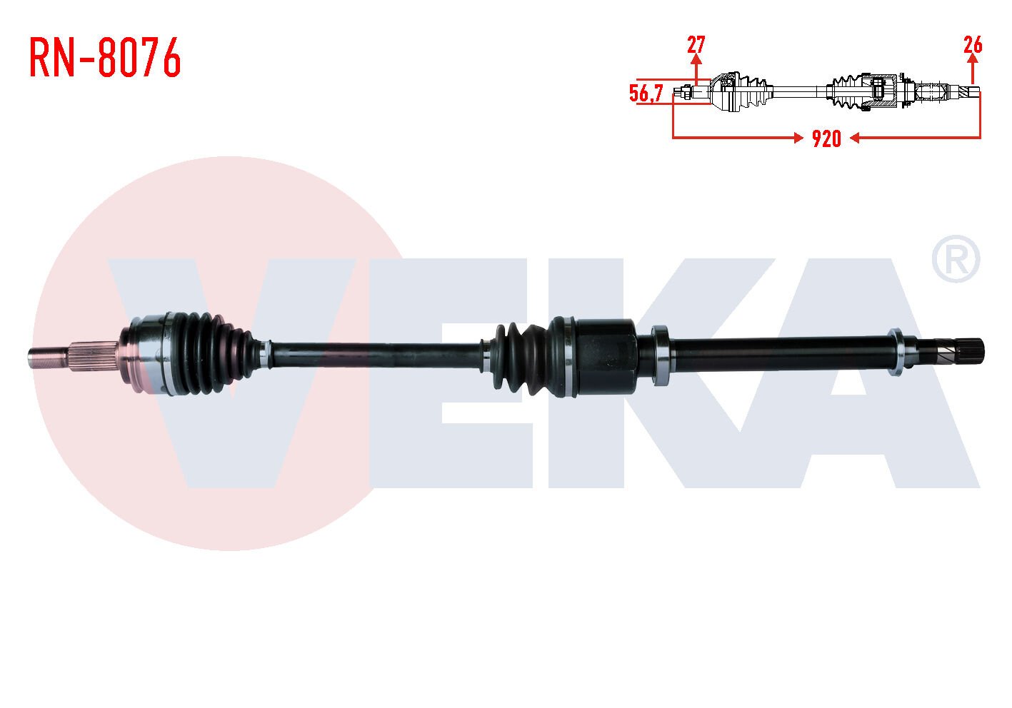 AKS SAĞ RENAULT KANGOO 1.5 DCİ UZUNLUK 920mm 2008-