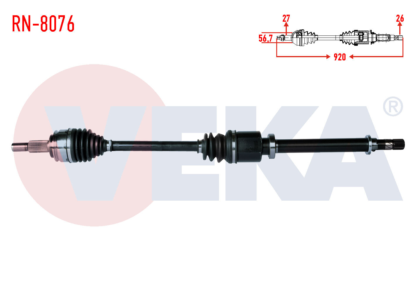 AKS SAĞ RENAULT KANGOO 1.5 DCİ UZUNLUK 920mm 2008-