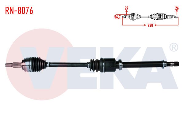 AKS SAĞ RENAULT KANGOO 1.5 DCİ UZUNLUK 920mm 2008-