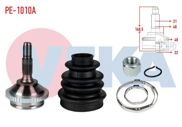 AKS KAFASI PEUGEOT 206 1.6I 16V ABSLİ 48 DIŞ DIŞTAN SEGMANLI 140,5 MM 1998-