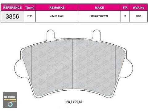 ÖN FREN BALATA RENAULT MASTER 2
