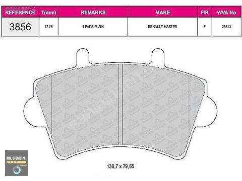 ÖN FREN BALATA RENAULT MASTER 2