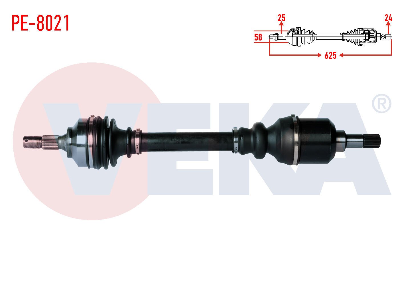 AKS SOL PEUGEOT PARTNER TEPEE 1.6 HDİ UZUNLUK 625MM 2008-