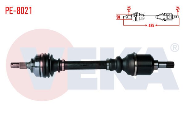 AKS SOL PEUGEOT PARTNER TEPEE 1.6 HDİ UZUNLUK 625MM 2008-